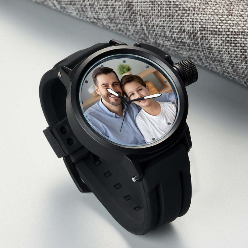 Custom Men's Photo Watch Family Sport Plastic Strap Watch Father's Day Gift 2