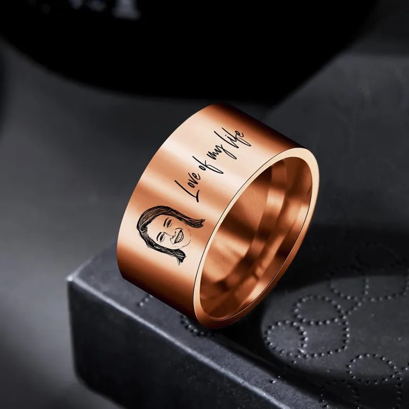 Custom Men's Ring Personalized Photo Ring With Engraved Girlfriend Perfect Gift For Boyfriend On Valentine's Day 6