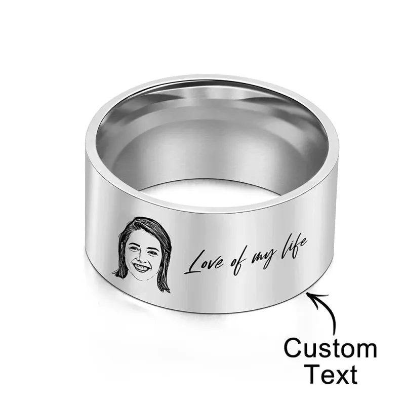 Custom Men's Ring Personalized Photo Ring With Engraved Girlfriend Perfect Gift For Boyfriend On Valentine's Day 1