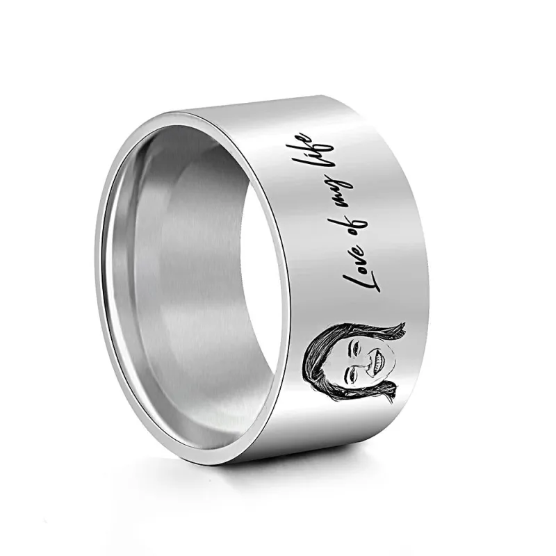 Custom Men's Ring Personalized Photo Ring With Engraved Girlfriend Perfect Gift For Boyfriend On Valentine's Day 2