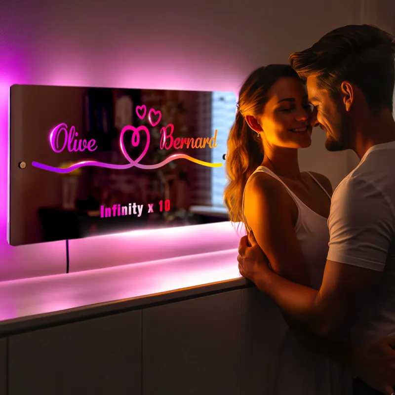 Custom Mirror Night Light Anniversary Gifts for Lover Special Gift 1