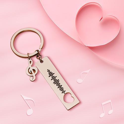 Custom Music Code Scannable Music Keychain with Note Black 3