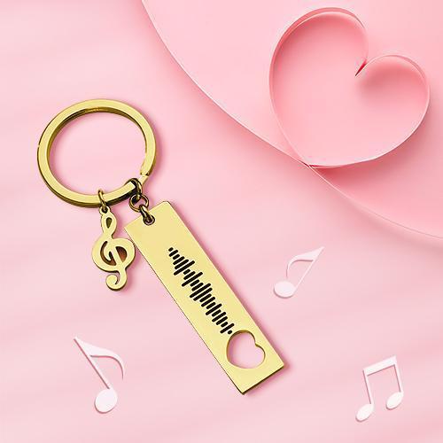 Custom Music Code Scannable Music Keychain with Note Black 4