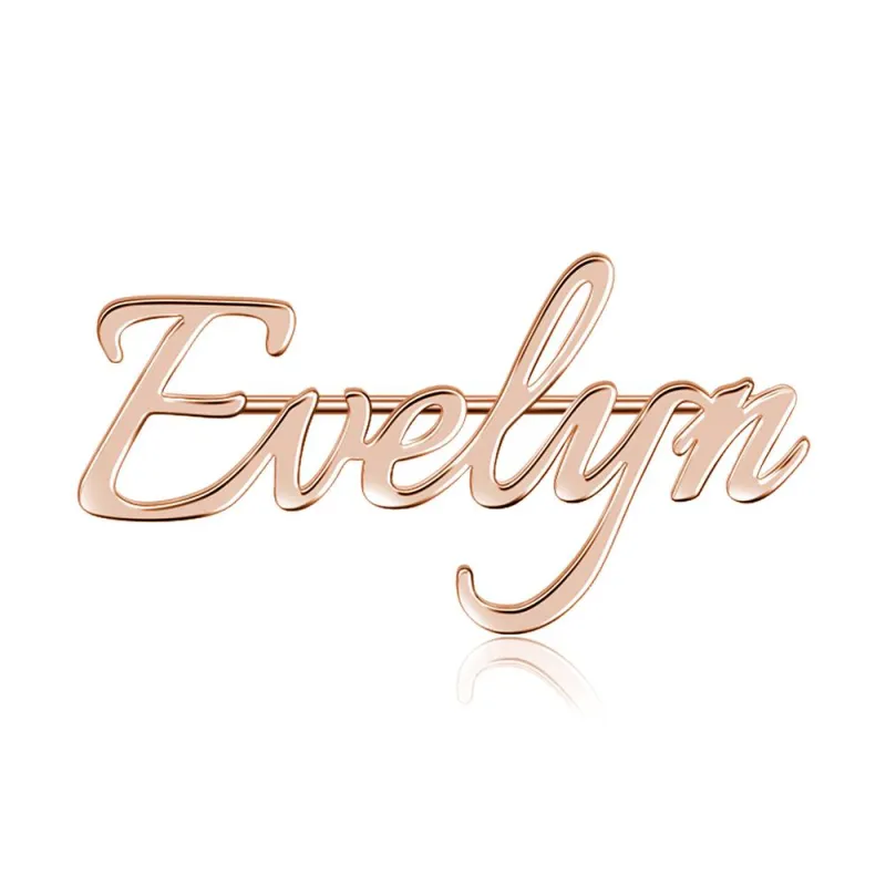 Custom Name Brooch Personalized Nameplate Lapel Pin For Men And Women Gold Silver Rose Gold