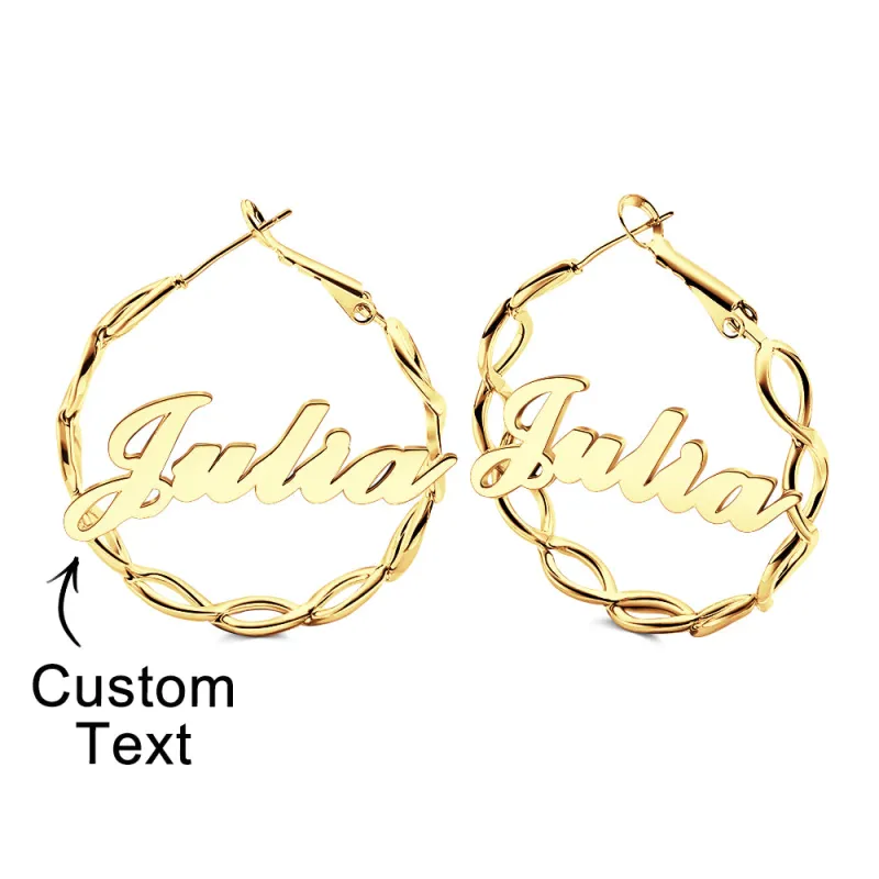 Custom Name Earrings Dream And Persistent