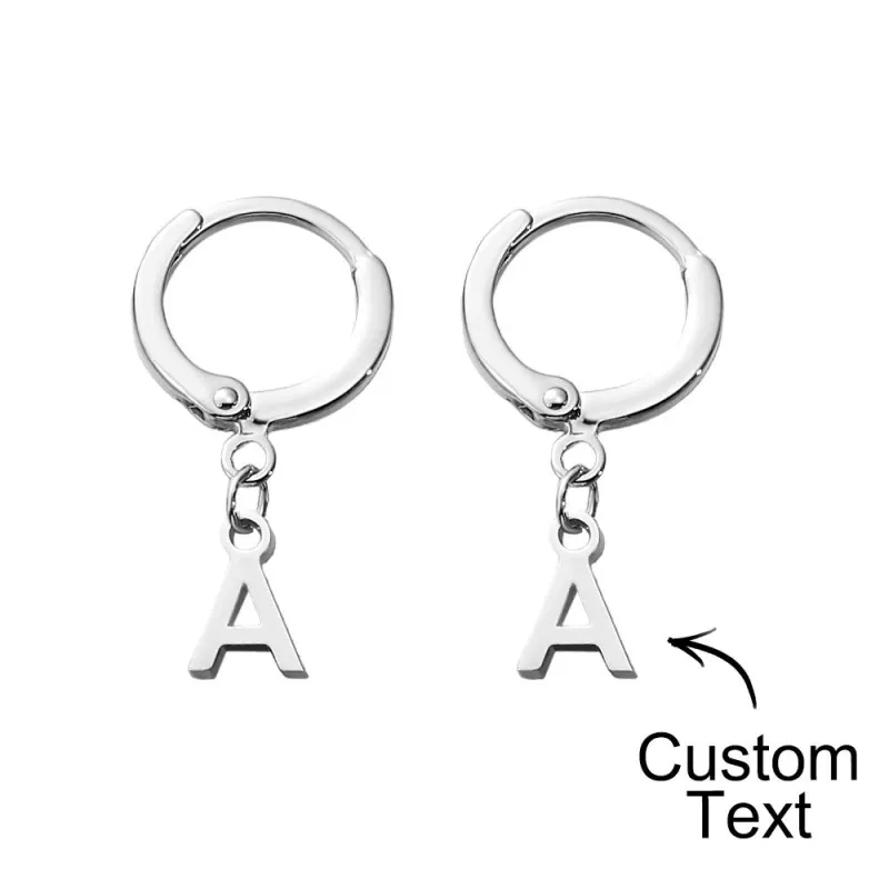 Custom Name Earrings Vertical Name Simple Style Gifts 6