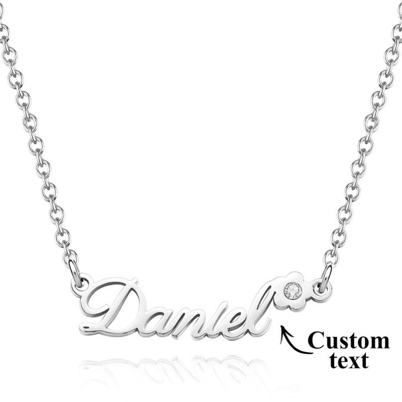 Custom Name Necklace Birthstone Flower Unique Gifts