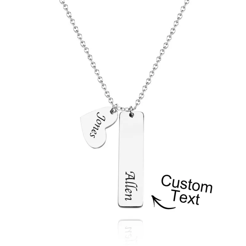 Custom Name Necklace Heart Name Wedding Gift for Her 1