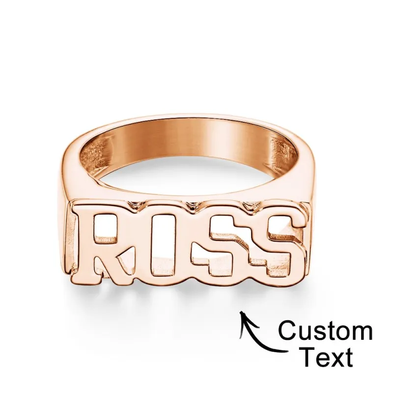 Custom Name Ring, Personalized Block Name Ring, Name Ring, Engraved Name Ring For Men and Women 2