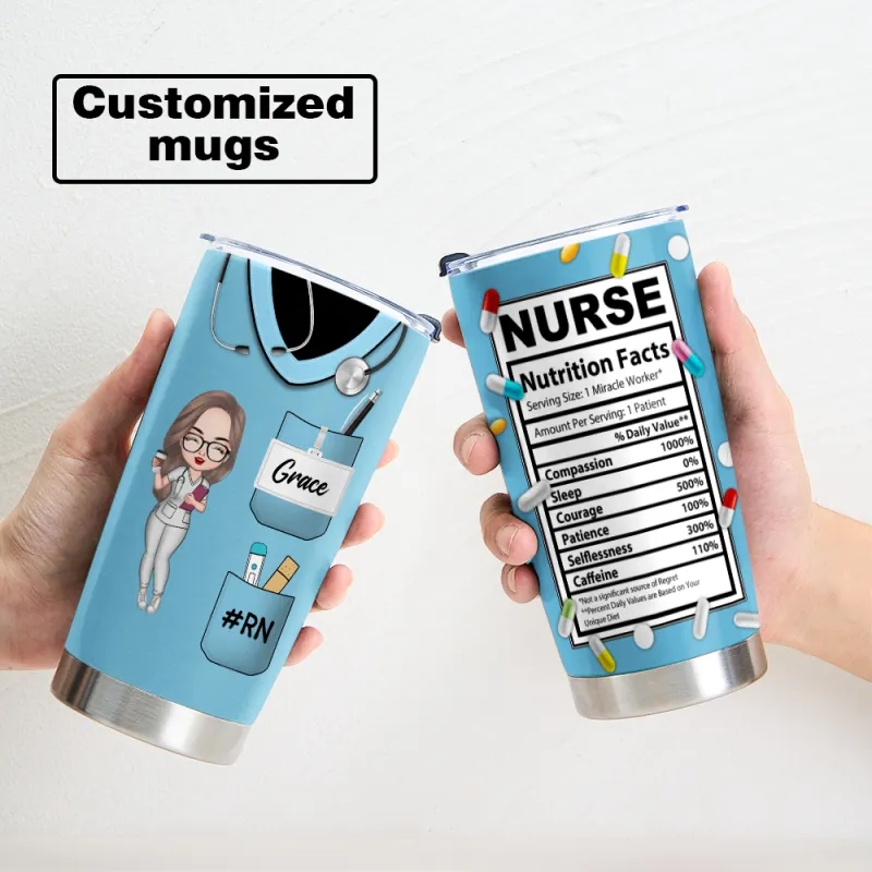 Custom Nursing Tumblers With Text and Accessories Medical Gifts Nurse Graduation Gifts