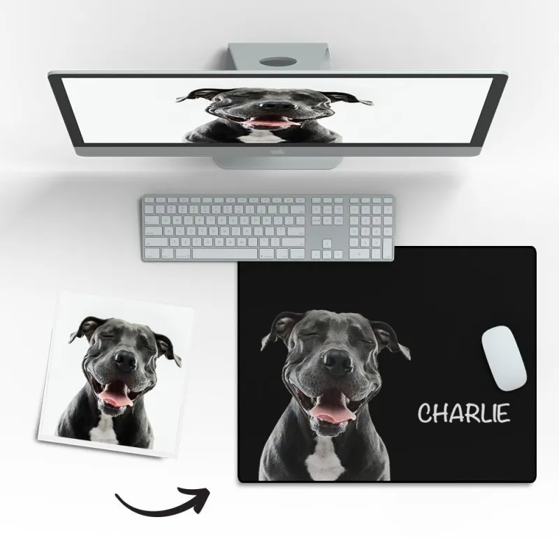 Custom Pet Photo Mouse Pad Custom Text Gift 4