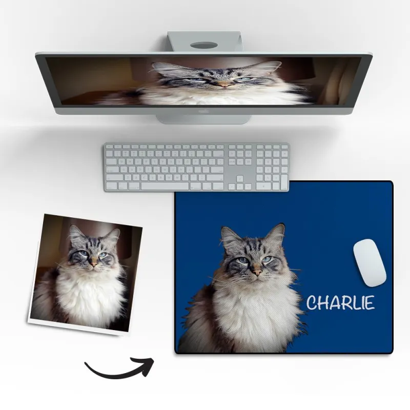 Custom Pet Photo Mouse Pad Custom Text Gift 4