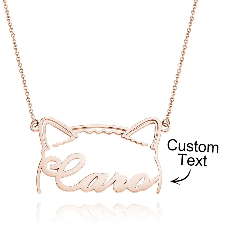 Custom Pet Silhouette Name Necklace Cute Dog Cat Modeling Jewelry Gift for Pet Lover 6