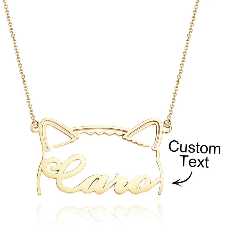 Custom Pet Silhouette Name Necklace Cute Dog Cat Modeling Jewelry Gift for Pet Lover 5