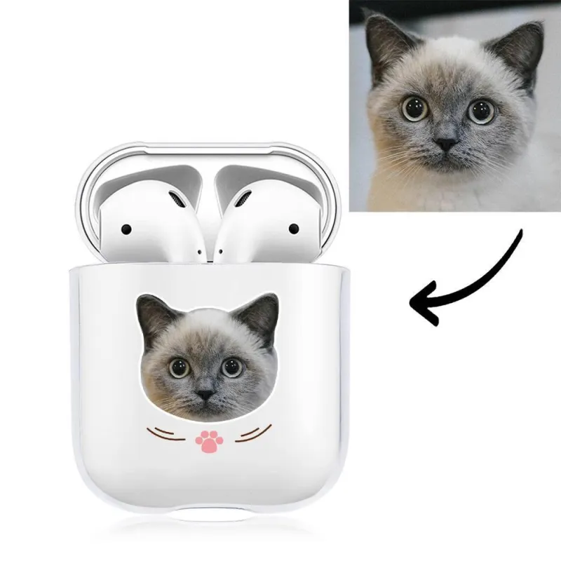 Custom Photo AirPods Case Cat Earphone Case Transparent - Avatar