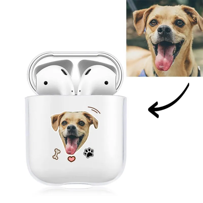 Custom Photo AirPods Case Cute Dogs Earphone Case Transparent - Avatar