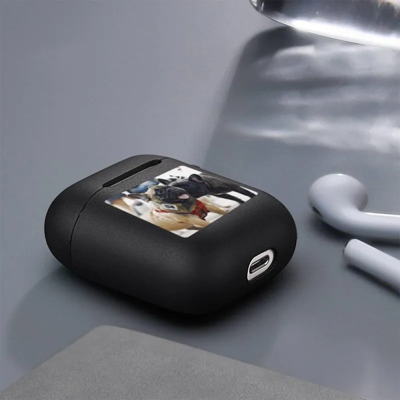 Custom Photo Airpods Case Lovely Dog, Earphone Case Protective Cover - Black 2