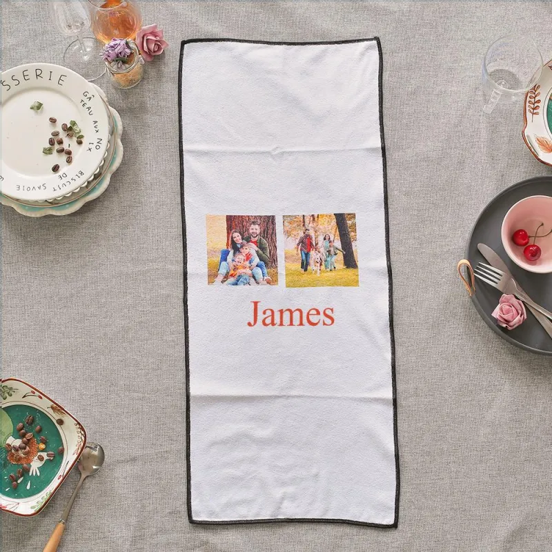 Custom Photo And Engraved Tea Towel Kitchen Decor Gift For Hostess 2