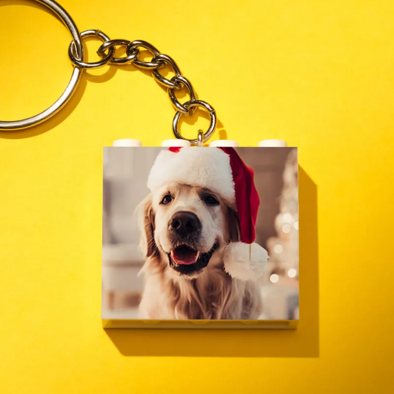 Custom Photo Building Block Keyring Bricks Puzzle Keychain Square Shape