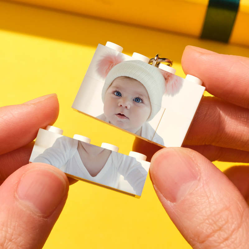 Custom Photo Building Block Keyring Bricks Puzzle Keychain Square Shape 5