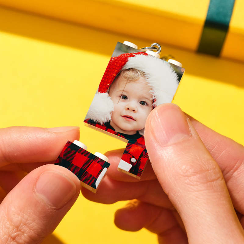 Custom Photo Building Block Vertical Keychain Bricks Puzzle Keyring 2