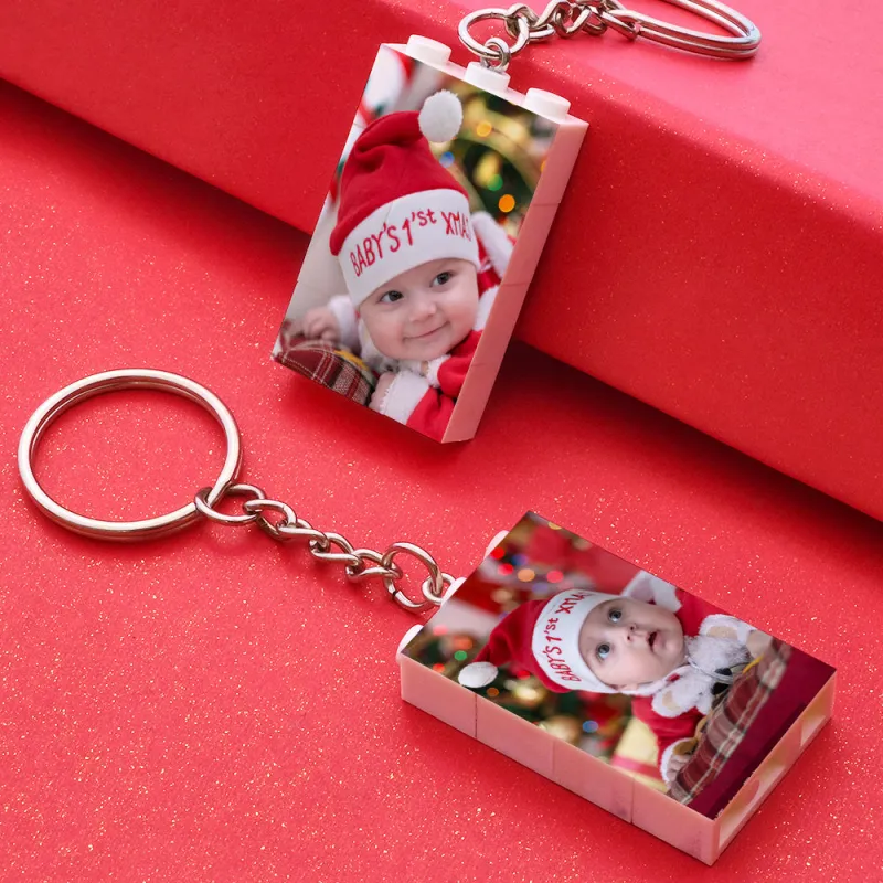 Custom Photo Building Block Vertical Keychain Bricks Puzzle Keyring 4