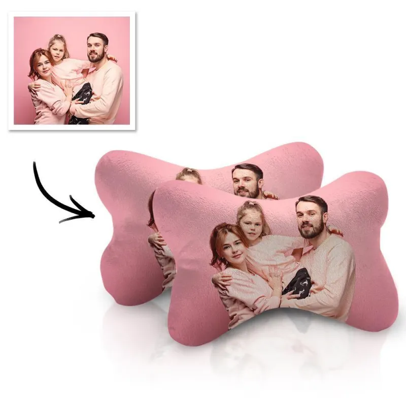 Custom Photo Car Neck Pillow Family Theme