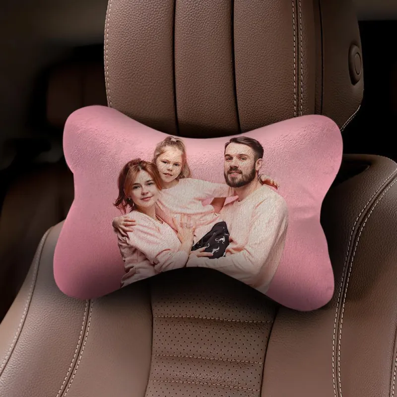 Custom Photo Car Neck Pillow Family Theme 1