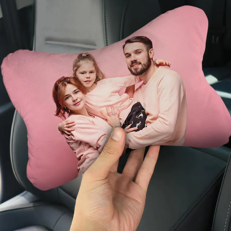 Custom Photo Car Neck Pillow Family Theme 2