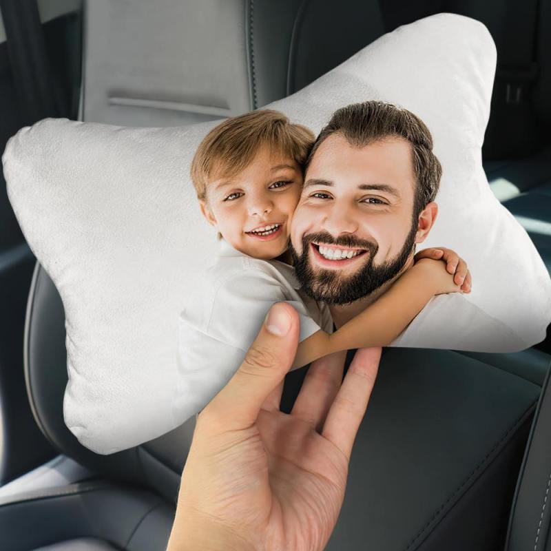 Custom Photo Car Neck Pillow Father Theme 2