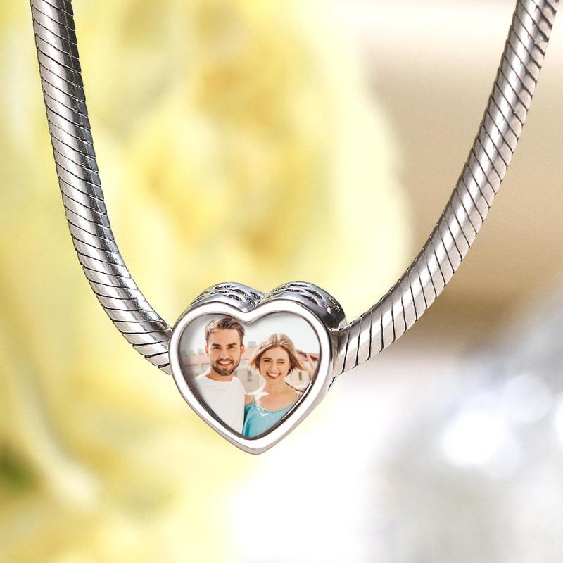 Custom Photo Charm Heart Love Hook Couple Gift 2