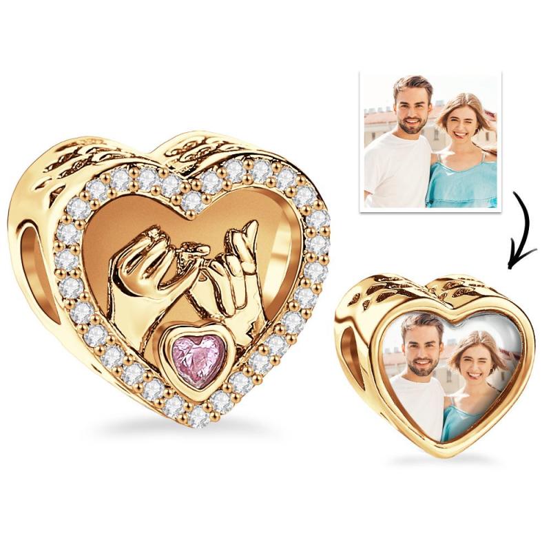 Custom Photo Charm Heart Love Hook Couple Gift 4