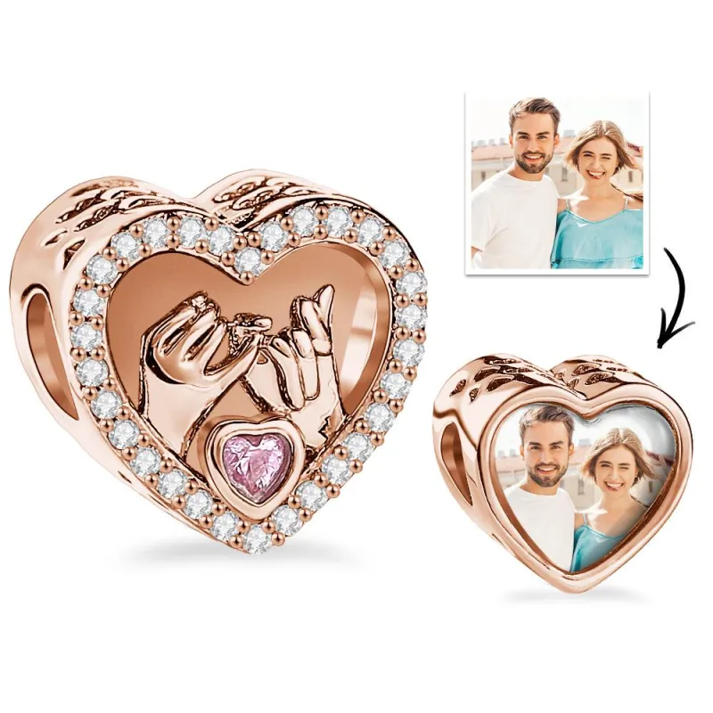 Custom Photo Charm Heart Love Hook Couple Gift 5