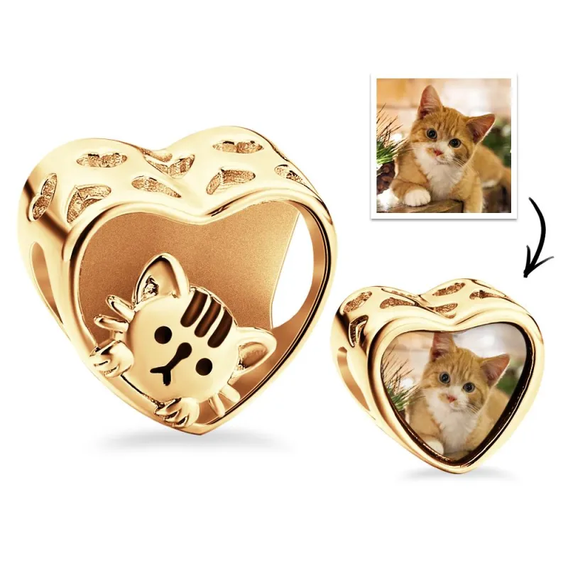 Custom Photo Charm Pet Cat Love Gift for Pet Owners 4