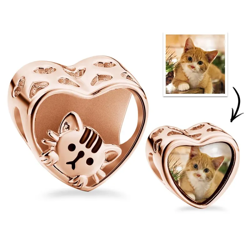 Custom Photo Charm Pet Cat Love Gift for Pet Owners 5