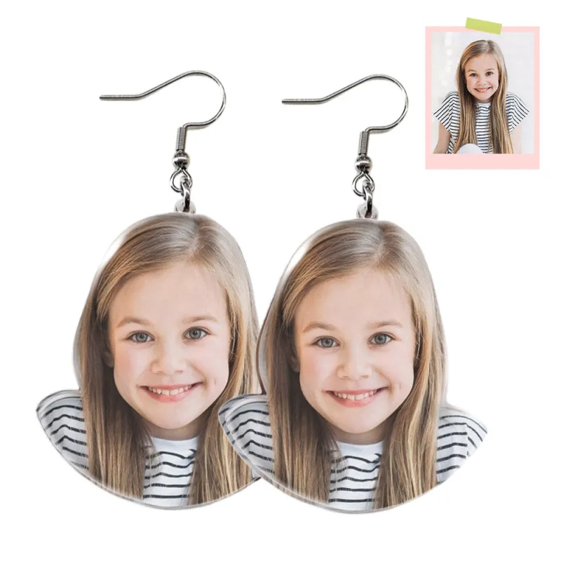 Custom Photo Earrings Acrylic Earrings Personalized Face Earrings Gift For Women