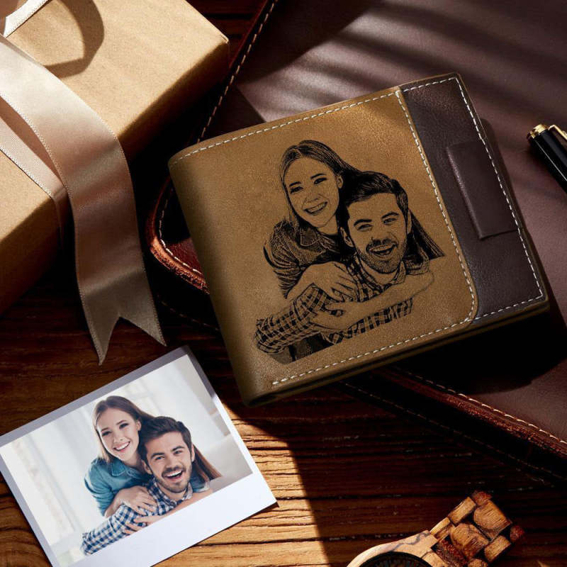 Custom Photo Engraved Wallet Antimagnetic Unique Gift