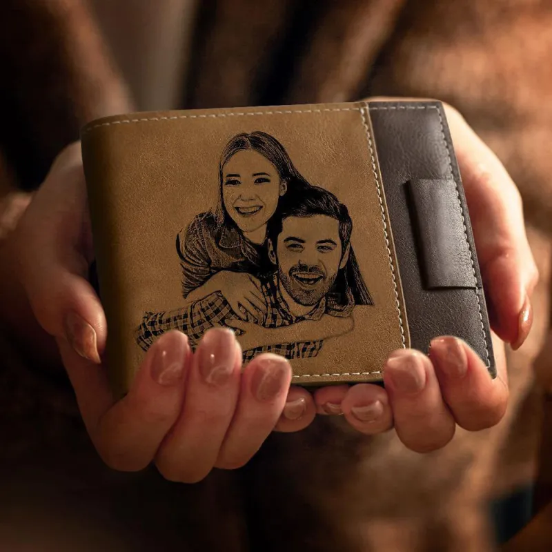 Custom Photo Engraved Wallet Antimagnetic Unique Gift 1