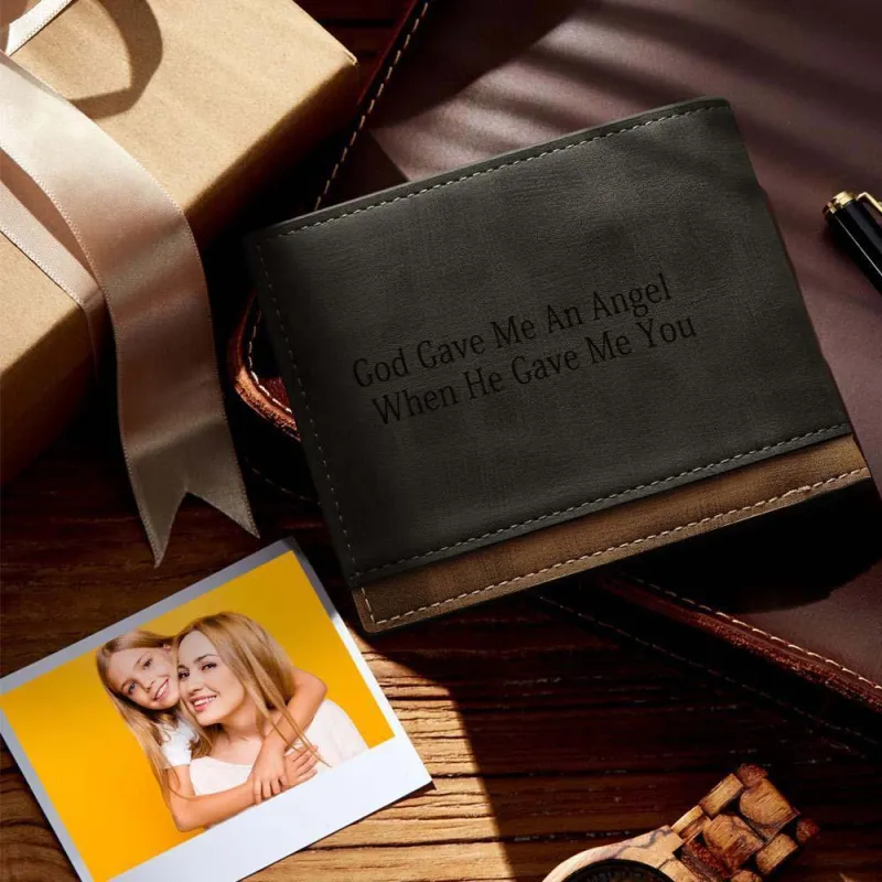 Custom Photo Engraved Wallet Classic Style Leather Wallet For Men 4