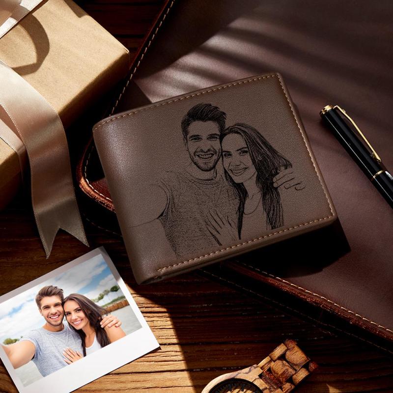 Custom Photo Engraved Wallet To My Man Genuine Leather Bifold Wallet 2