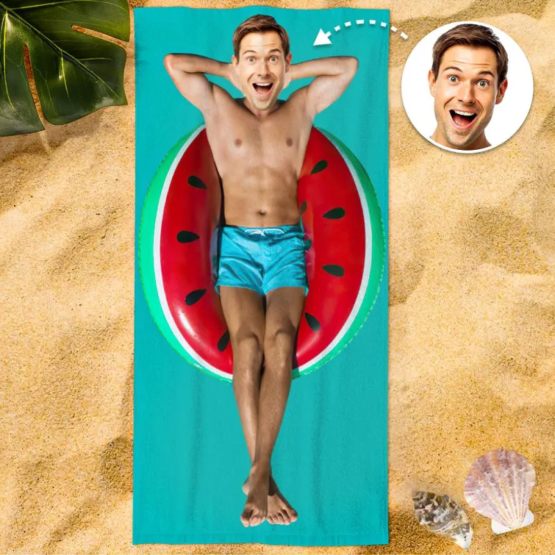 Custom Photo Face Beach Towel Face Towel With Your Dream Body Best Friend Gift 80*160cm 1