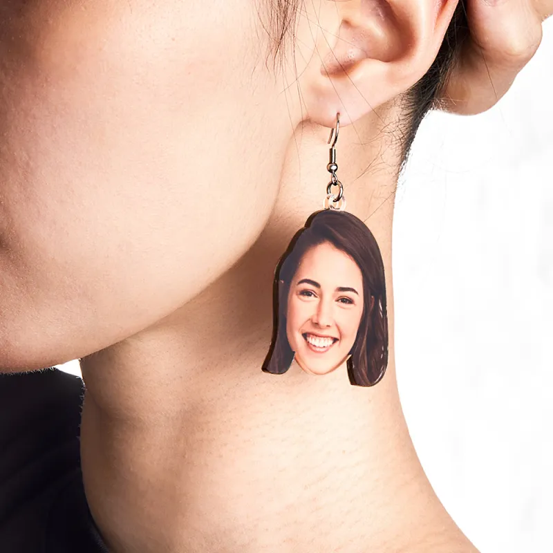 Custom Photo Face Earrings Acrylic Earrings Personalized Face Earrings Gift 1