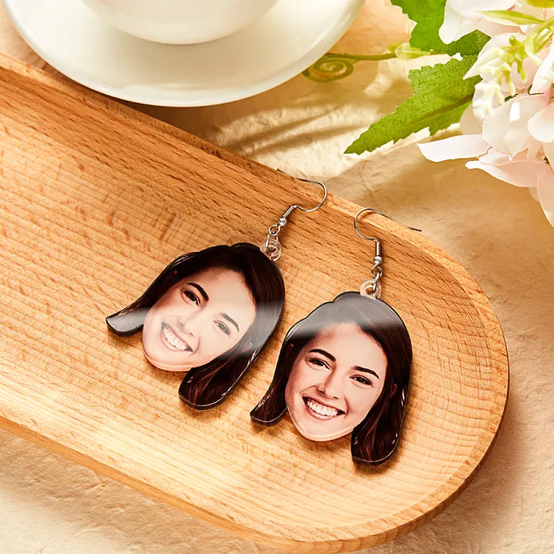 Custom Photo Face Earrings Acrylic Earrings Personalized Face Earrings Gift 2