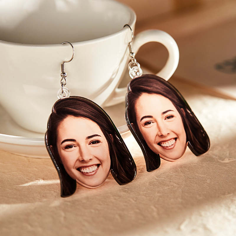 Custom Photo Face Earrings Acrylic Earrings Personalized Face Earrings Gift 3