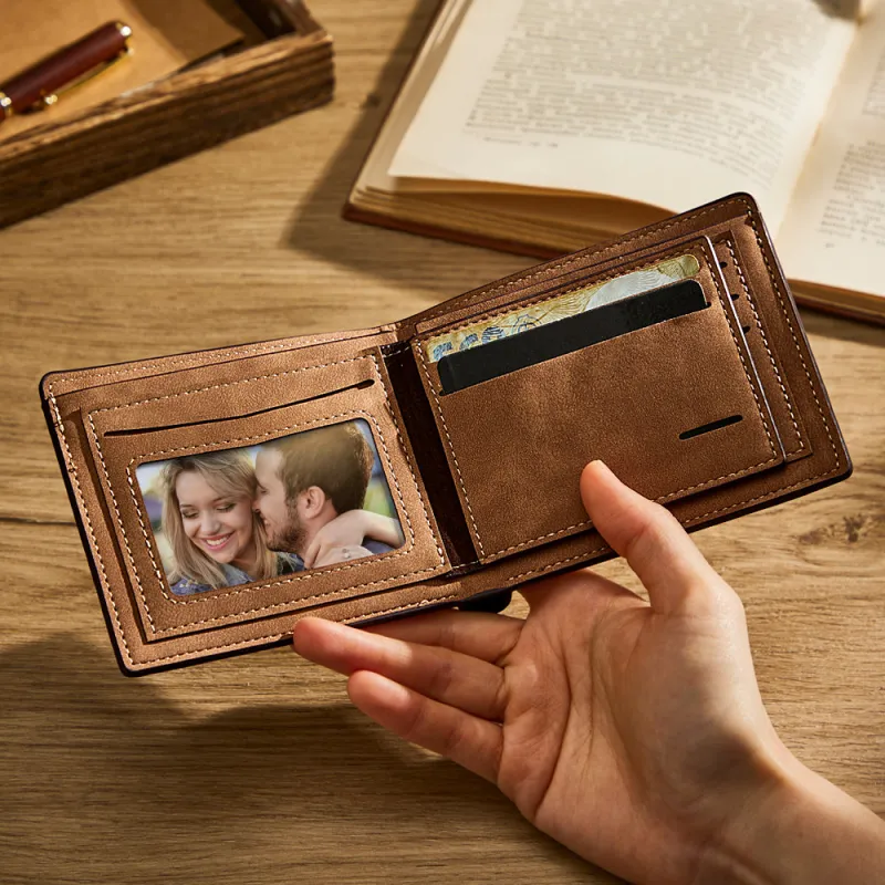 Custom Photo Line Wallet Engraved Wallet with Your Text 2