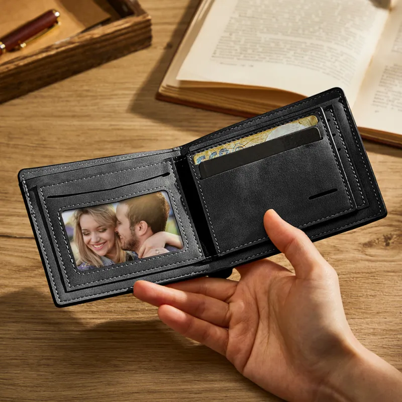 Custom Photo Line Wallet Engraved Wallet with Your Text 5