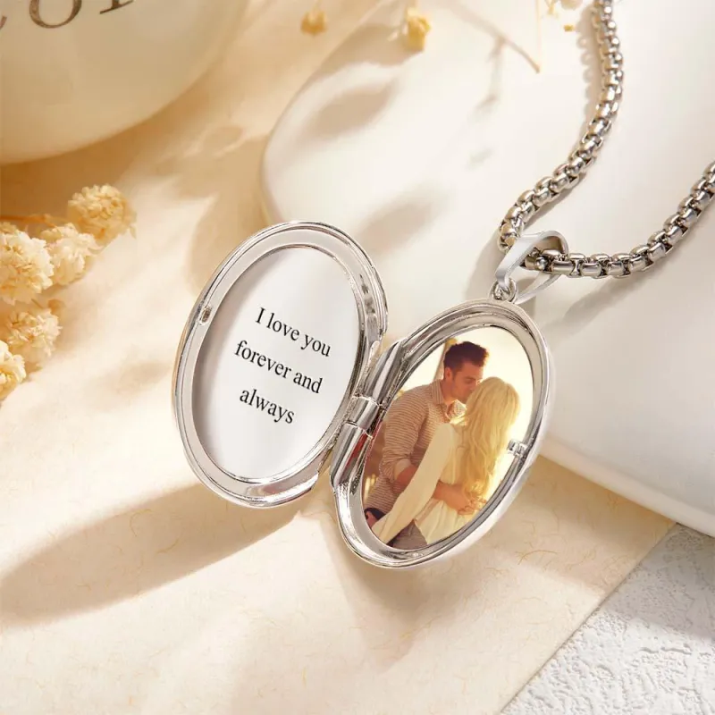 Custom Photo Locket Necklace Personalized Engravable Prayer Amulet Necklace Jewelry For Men Women 1