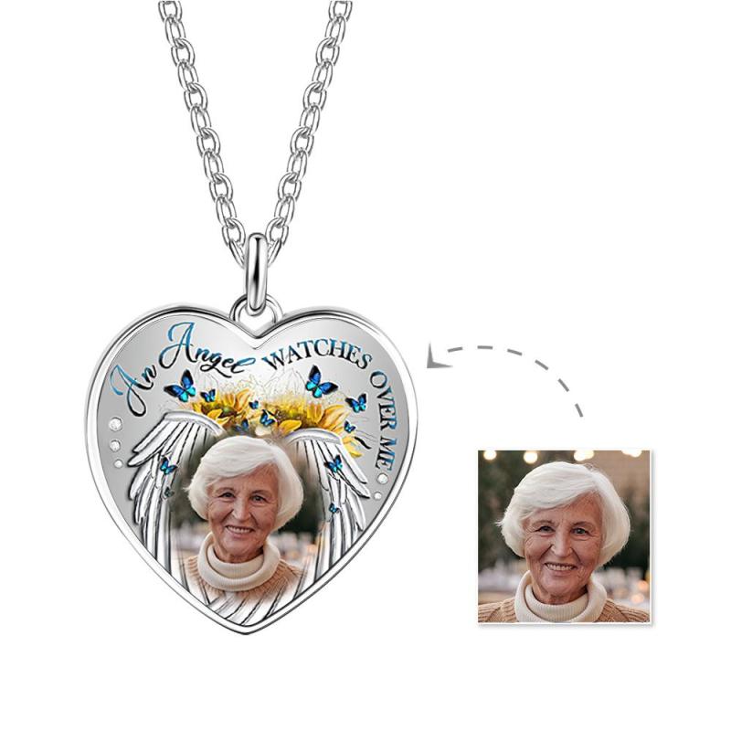 Custom Photo Necklace Angel Watches Over Me Creative Gifts