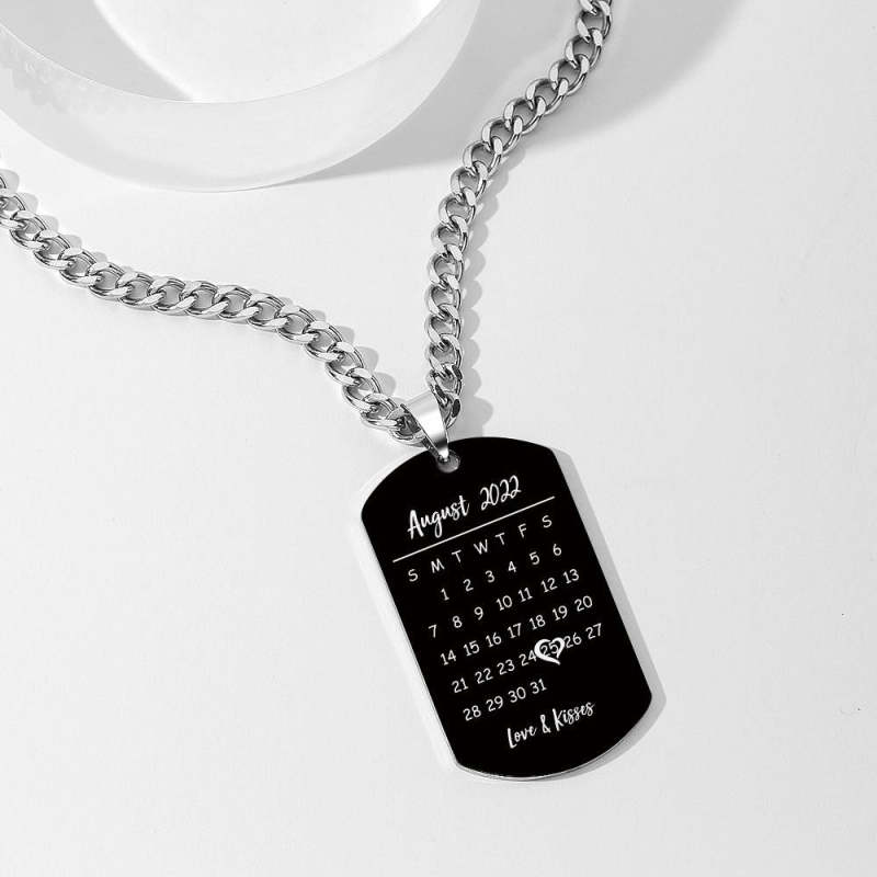 Custom Photo Necklace With Words Photo And Date Perfect Gift For Couple On Anniversary 2