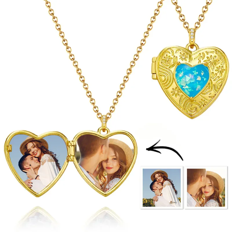 Custom Photo Openable Necklace Trendsetting Love Heart Box Pendant For Women 1